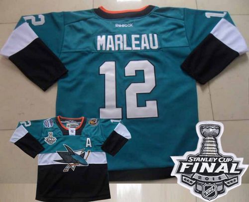 Sharks #12 Patrick Marleau Teal Black 2015 Stadium Series 2016 Stanley Cup Final Patch Stitched NHL Jersey Sharks #12 Patrick Marleau Teal Black 2015 Stadium Series 2016 Stanley Cup Final Patch Stitched NHL Jersey