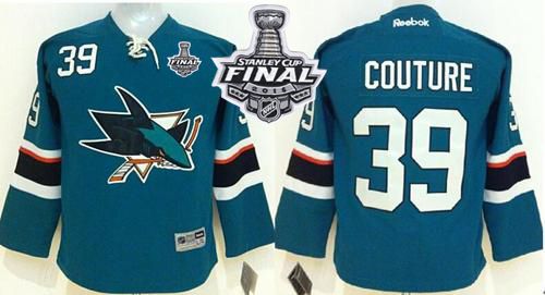 Sharks #39 Logan Couture Green 2016 Stanley Cup Final Patch Stitched Youth NHL Jersey Sharks #39 Logan Couture Green 2016 Stanley Cup Final Patch Stitched Youth NHL Jersey