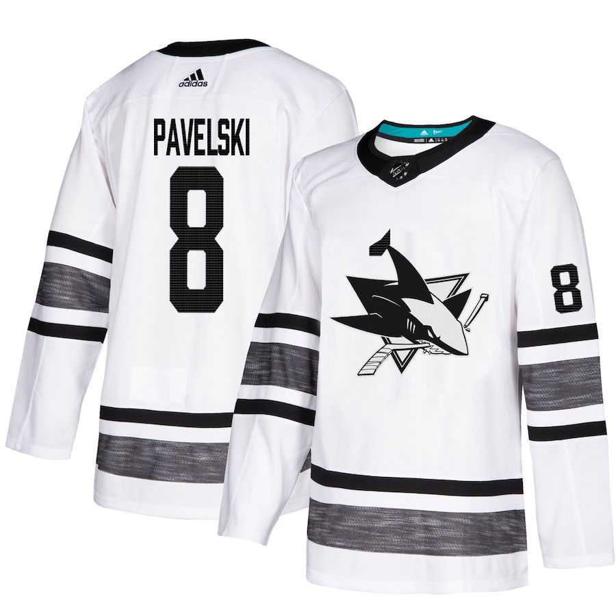 Sharks #8 Joe Pavelski White Authentic 2019 All-Star Stitched Hockey Jersey Sharks #8 Joe Pavelski White Authentic 2019 All-Star Stitched Hockey Jersey