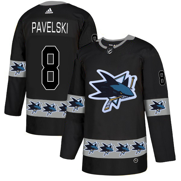 Sharks 8 Joe Pavelski Black Team Logos Fashion Adidas Jersey Sharks 8 Joe Pavelski Black Team Logos Fashion Adidas Jersey