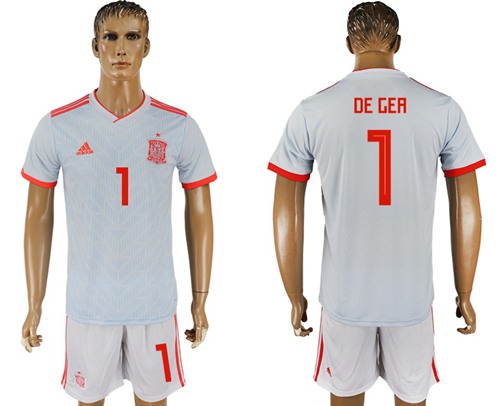 Spain #1 De Gea Away Soccer Country Jersey Spain #1 De Gea Away Soccer Country Jersey