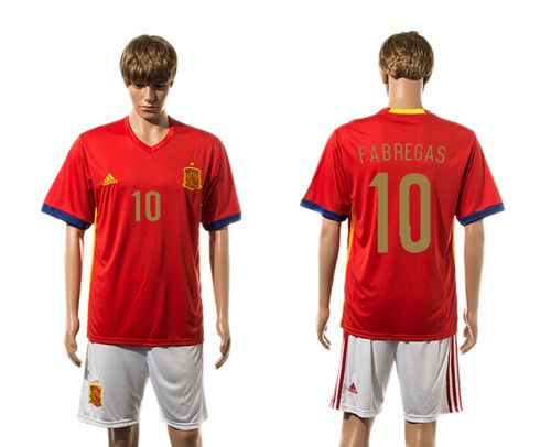 Spain #10 Fabregas Home Soccer Country Jersey Spain #10 Fabregas Home Soccer Country Jersey