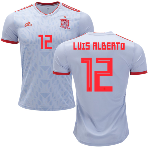 Spain #12 Luis Alberto Away Soccer Country Jersey Spain #12 Luis Alberto Away Soccer Country Jersey
