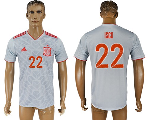 Spain #22 Isco Away Soccer Country Jersey Spain #22 Isco Away Soccer Country Jersey