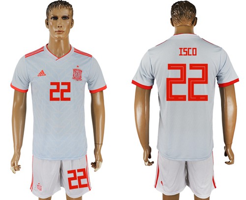 Spain #22 Isco Away Soccer Country Jersey Spain #22 Isco Away Soccer Country Jersey