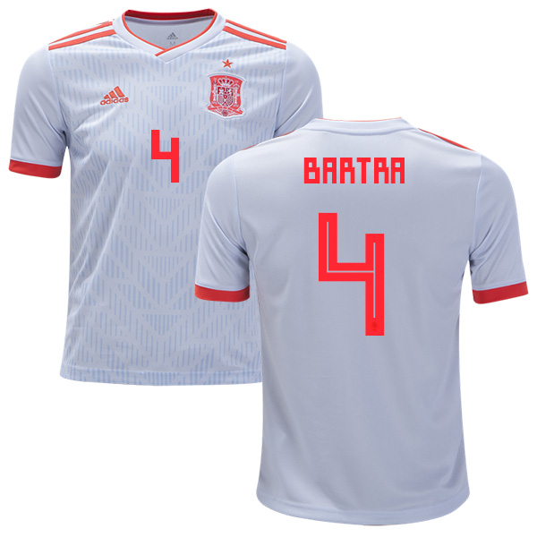Spain #4 Bartra Away Kid Soccer Country Jersey Spain #4 Bartra Away Kid Soccer Country Jersey