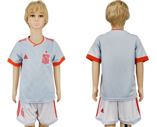 Spain Blank Away Kid Soccer Country Jersey Spain Blank Away Kid Soccer Country Jersey