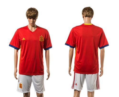 Spain Blank Home Soccer Country Jersey Spain Blank Home Soccer Country Jersey