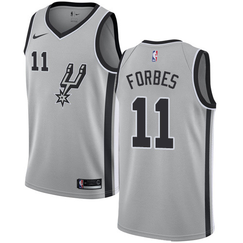 Spurs #11 Bryn Forbes Silver Basketball Swingman Statement Edition Jersey Spurs #11 Bryn Forbes Silver Basketball Swingman Statement Edition Jersey