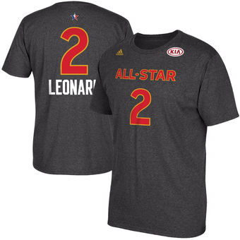 Spurs #2 Kawhi Leonard adidas 2017 All-Star Game Name & Number T-Shirt - Charcoal