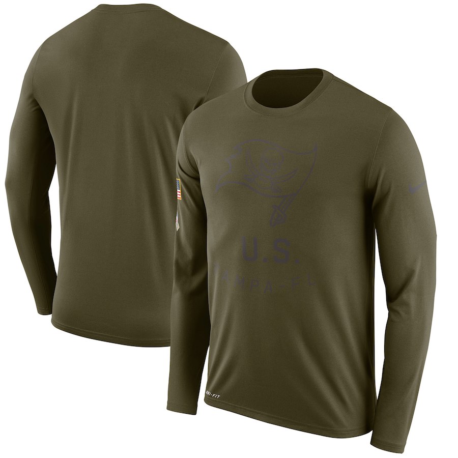 Tampa Bay Buccaneers Nike Salute To Service Sideline Legend Performance Long Sleeve T-Shirt Olive Tampa Bay Buccaneers Nike Salute To Service Sideline Legend Performance Long Sleeve T-Shirt Olive