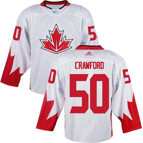 Team Canada #50 Corey Crawford White 2016 World Cup Stitched Youth NHL Jersey