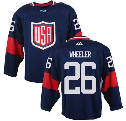 Team USA #26 Blake Wheeler Navy Blue 2016 World Cup Stitched NHL Jersey