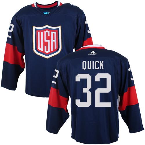 Team USA #32 Jonathan Quick Navy Blue 2016 World Cup Stitched Youth NHL Jersey Team USA #32 Jonathan Quick Navy Blue 2016 World Cup Stitched Youth NHL Jersey