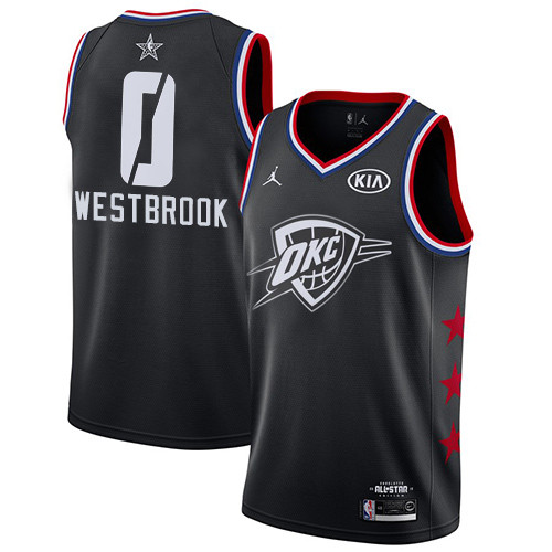 Thunder #0 Russell Westbrook Black Basketball Jordan Swingman 2019 All-Star Game Jersey Thunder #0 Russell Westbrook Black Basketball Jordan Swingman 2019 All-Star Game Jersey