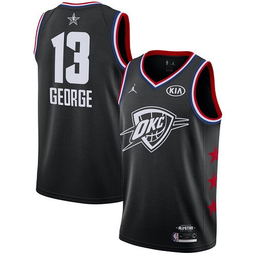 Thunder #13 Paul George Black Basketball Jordan Swingman 2019 All-Star Game Jersey Thunder #13 Paul George Black Basketball Jordan Swingman 2019 All-Star Game Jersey
