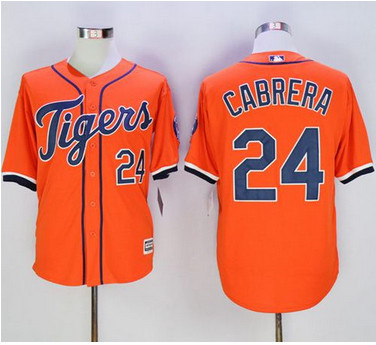 Tigers #24 Miguel Cabrera Orange New Cool Base Stitched MLB Jersey Tigers #24 Miguel Cabrera Orange New Cool Base Stitched MLB Jersey