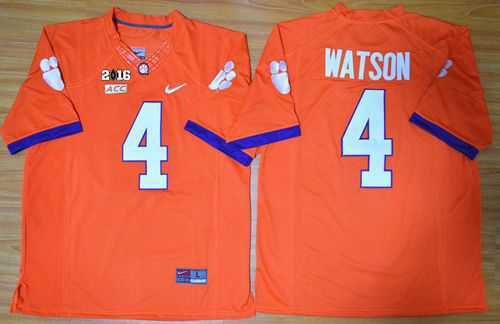 Tigers #4 Deshaun Watson Orange Limited 2016 College Football Playoff National Championship Patch Stitched NCAA Jersey Tigers #4 Deshaun Watson Orange Limited 2016 College Football Playoff National Championship Patch Stitched NCAA Jersey