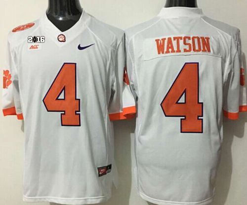 Tigers #4 Deshaun Watson White Limited 2016 College Football Playoff National Championship Patch Stitched NCAA Jersey Tigers #4 Deshaun Watson White Limited 2016 College Football Playoff National Championship Patch Stitched NCAA Jersey