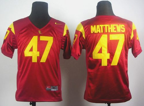 Trojans #47 Clay Matthews Red Stitched Youth NCAA Jersey Trojans #47 Clay Matthews Red Stitched Youth NCAA Jersey