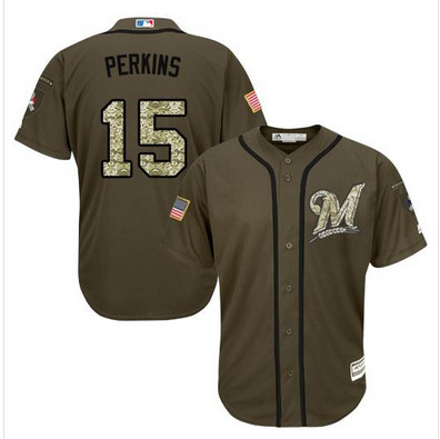 Twins #15 Glen Perkins Green Salute to Service Stitched MLB Jersey
