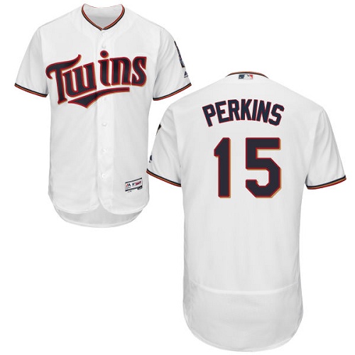 Twins #15 Glen Perkins White Flexbase Authentic Collection Stitched MLB Jersey Twins #15 Glen Perkins White Flexbase Authentic Collection Stitched MLB Jersey