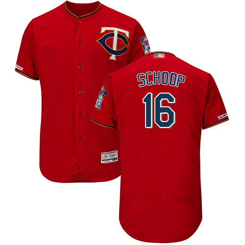 Twins #16 Jonathan Schoop Red Flexbase Authentic Collection Stitched Baseball Jersey Twins #16 Jonathan Schoop Red Flexbase Authentic Collection Stitched Baseball Jersey