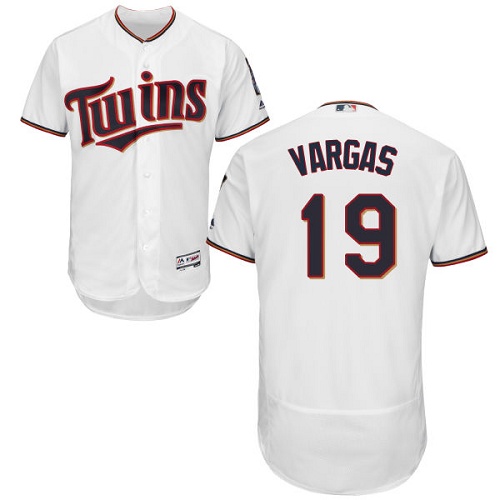Twins #19 Kennys Vargas White Flexbase Authentic Collection Stitched MLB Jersey Twins #19 Kennys Vargas White Flexbase Authentic Collection Stitched MLB Jersey