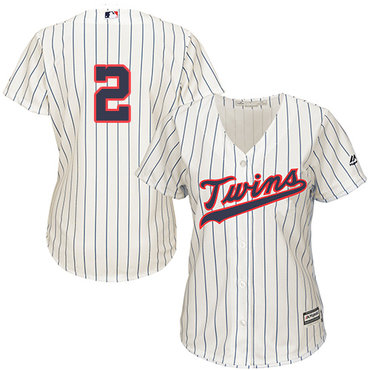 Twins #2 Brian Dozier Cream Strip Alternate Women's Stitched MLB Jersey Twins #2 Brian Dozier Cream Strip Alternate Women's Stitched MLB Jersey