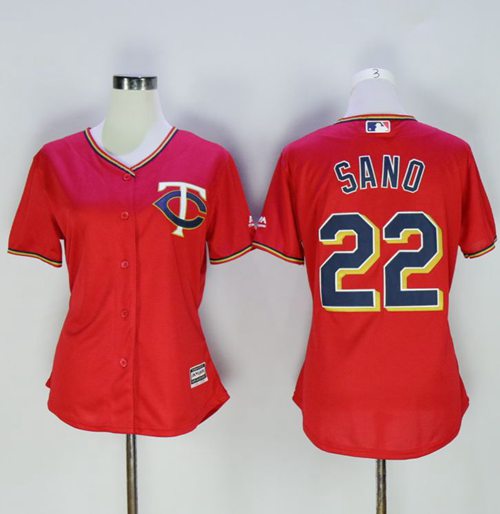 Twins #22 Miguel Sano Red Women's Alternate Stitched MLB Jersey Twins #22 Miguel Sano Red Women's Alternate Stitched MLB Jersey