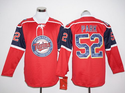 Twins #52 Byung-Ho Park Red Long Sleeve Stitched MLB Jersey Twins #52 Byung-Ho Park Red Long Sleeve Stitched MLB Jersey