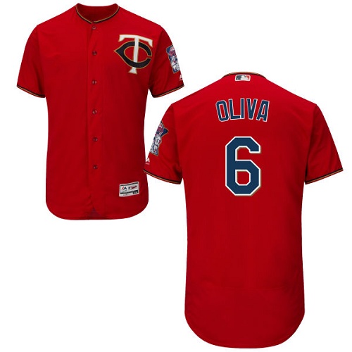 Twins #6 Tony Oliva Red Flexbase Authentic Collection Stitched MLB Jersey Twins #6 Tony Oliva Red Flexbase Authentic Collection Stitched MLB Jersey