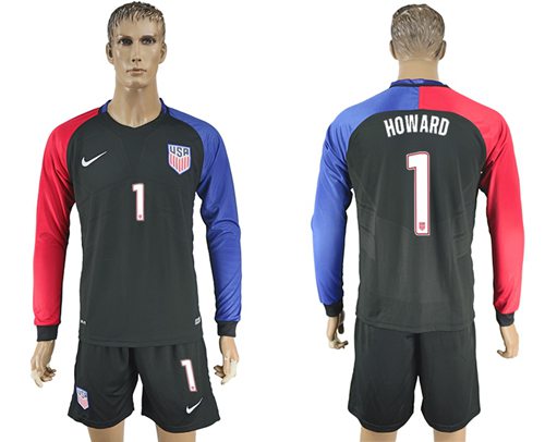 USA #1 Howard Away Long Sleeves Soccer Country Jersey USA #1 Howard Away Long Sleeves Soccer Country Jersey