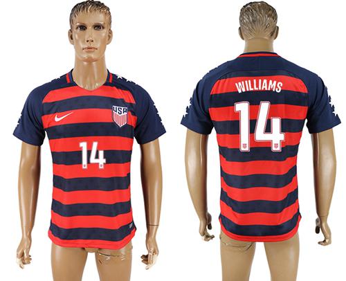 USA #14 Williams Away Soccer Country Jersey USA #14 Williams Away Soccer Country Jersey