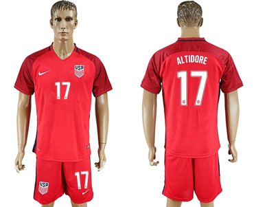 USA #17 Altidore Red Home Soccer Country Jersey