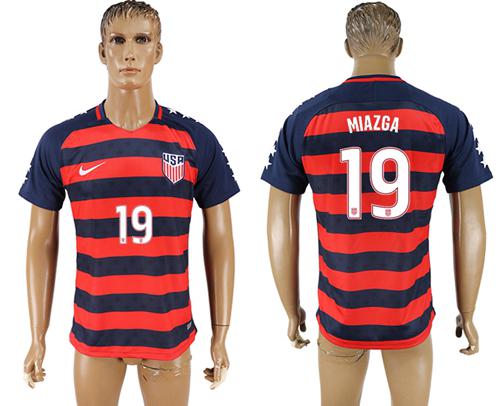 USA #19 Miazga Away Soccer Country Jersey USA #19 Miazga Away Soccer Country Jersey