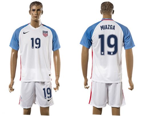 USA #19 Miazga Home Soccer Country Jersey USA #19 Miazga Home Soccer Country Jersey
