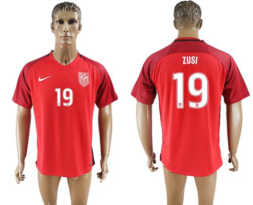 USA #19 Zusi Away Soccer Country Jersey USA #19 Zusi Away Soccer Country Jersey