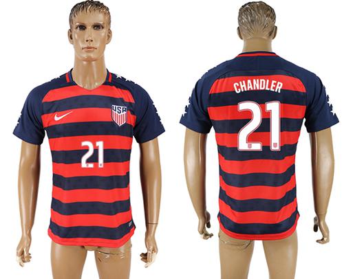 USA #21 Chandler Away Soccer Country Jersey USA #21 Chandler Away Soccer Country Jersey
