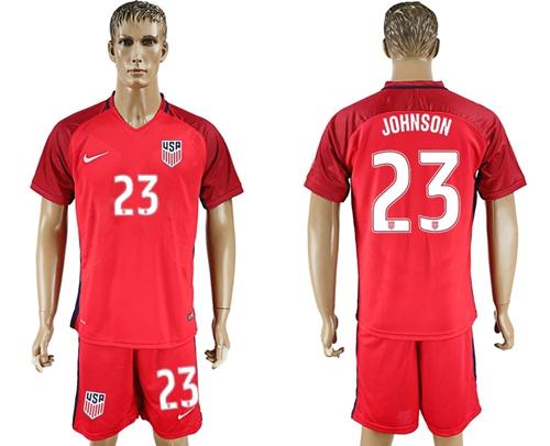 USA #23 Johnson Away Soccer Country Jersey USA #23 Johnson Away Soccer Country Jersey