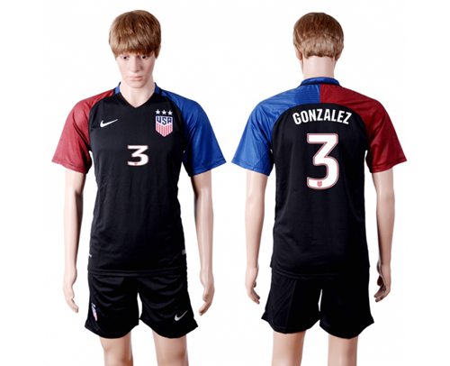 USA #3 Gonzalez Away(Three Star) Soccer Country Jersey USA #3 Gonzalez Away(Three Star) Soccer Country Jersey