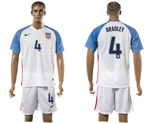 USA #4 Bradley Home Soccer Country Jersey USA #4 Bradley Home Soccer Country Jersey
