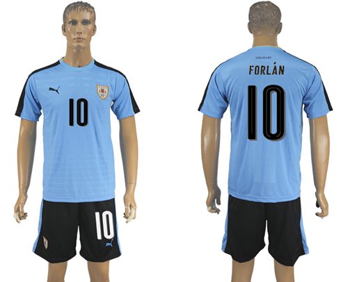 Uruguay #10 Forlan Home Soccer Country Jersey Uruguay #10 Forlan Home Soccer Country Jersey