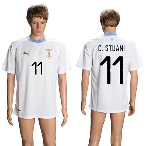 Uruguay #11 C.Stuani Away Soccer Country Jersey Uruguay #11 C.Stuani Away Soccer Country Jersey