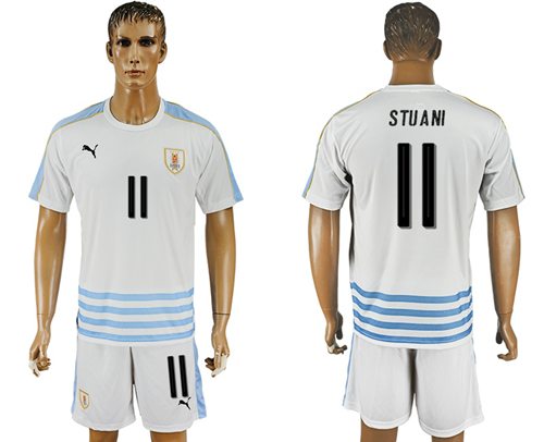 Uruguay #11 Stuani Away Soccer Country Jersey Uruguay #11 Stuani Away Soccer Country Jersey