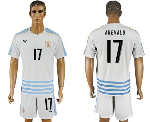 Uruguay #17 Arevalo Away Soccer Country Jersey Uruguay #17 Arevalo Away Soccer Country Jersey