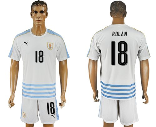 Uruguay #18 Rolan Away Soccer Country Jersey Uruguay #18 Rolan Away Soccer Country Jersey