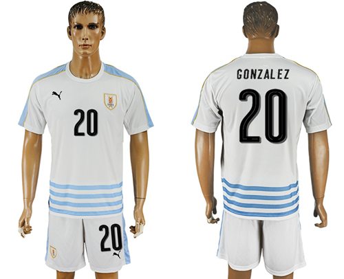 Uruguay #20 Gonzalez Away Soccer Country Jersey Uruguay #20 Gonzalez Away Soccer Country Jersey