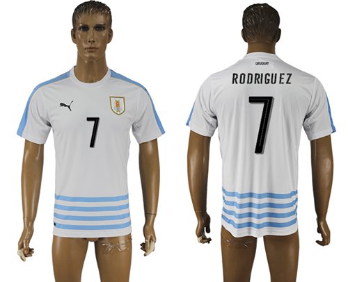 Uruguay #7 Rodriguez Away Soccer Country Jersey Uruguay #7 Rodriguez Away Soccer Country Jersey