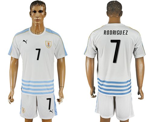 Uruguay #7 Rodriguez Away Soccer Country Jersey Uruguay #7 Rodriguez Away Soccer Country Jersey